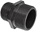 Banjo NIP125-SH Polypropylene Pipe Fitting, Short Nipple, Schedule 80, 1-1/4" NPT Male, 2" Length