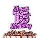 Purple Glitter Princess Women 16th Cake Topper Makeup Party Theme Decoration Supplies Women Girls Happy Birthday 16 Anniversary Wedding Party Decor Supplies