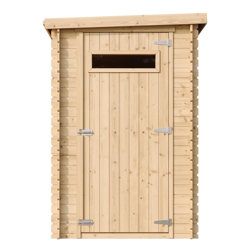Casa de Almacenamiento jardín 144x239x198 cm/2.63m2 - Cobertizo de Madera pequeño - Techo, Ventana- TIMBELA M306A+M306G - con Suelo TRATADO