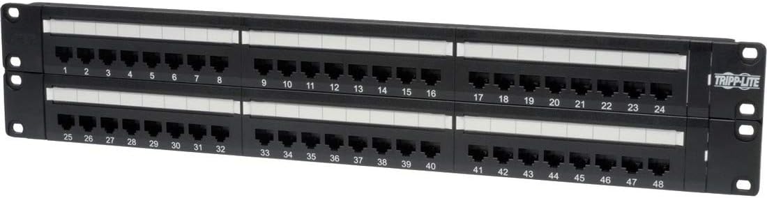 Tripp Lite 48-Port 2U Rackmount Cat6 110 Patch Panel, 110 Punchdown Termination, Color Coded EIA/TIA 568A & 568B Back Label, RJ45 Ethernet, Lifetime Limited Warranty (N252-048)