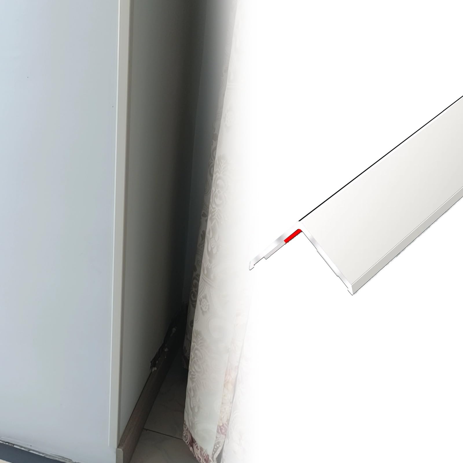 Paraspigoli Profilo di Protezione Angolare In Lega di Alluminio Bianco, Protezioni Angolari Autoadesive per Pareti, Profilo di Finitura Metallico Ad Angolo di 89°(3.6cm/1.4in (W),90cm/35in (L))