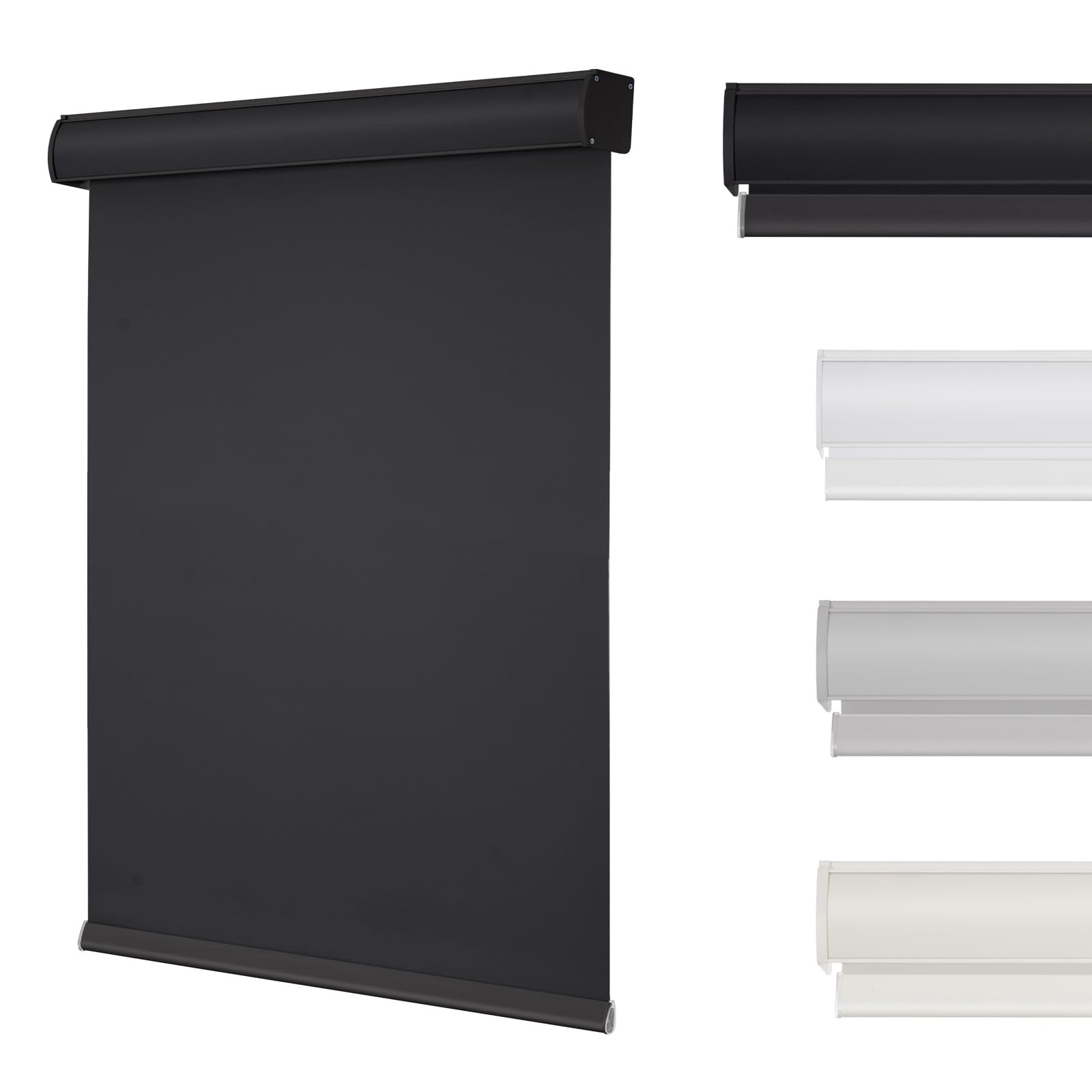 Changshade Cordless Blackout Roller Shades with Valance, Room Darkening Roll-up Shade Easy Install, Fabric Windows Blinds for Home, Bedroom and Office, 27" W x 72" H, Black ROL27BK72D