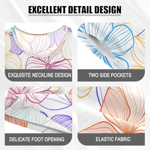 senya Short Sleeve Pajamas Sets Summer Cotton Sleepwear Simple Colorful Flower4