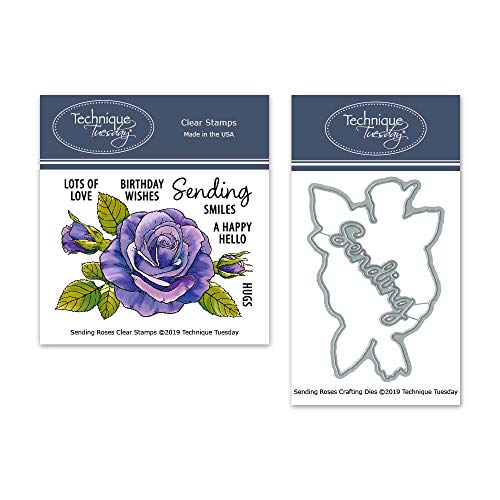 Sending Roses Clear Stamps & Dies Bundle | Photopolymer Stamps | Clear Rubber Stamps | Matching Metal Dies | Die Cuts | Craft Dies | Cutting Dies