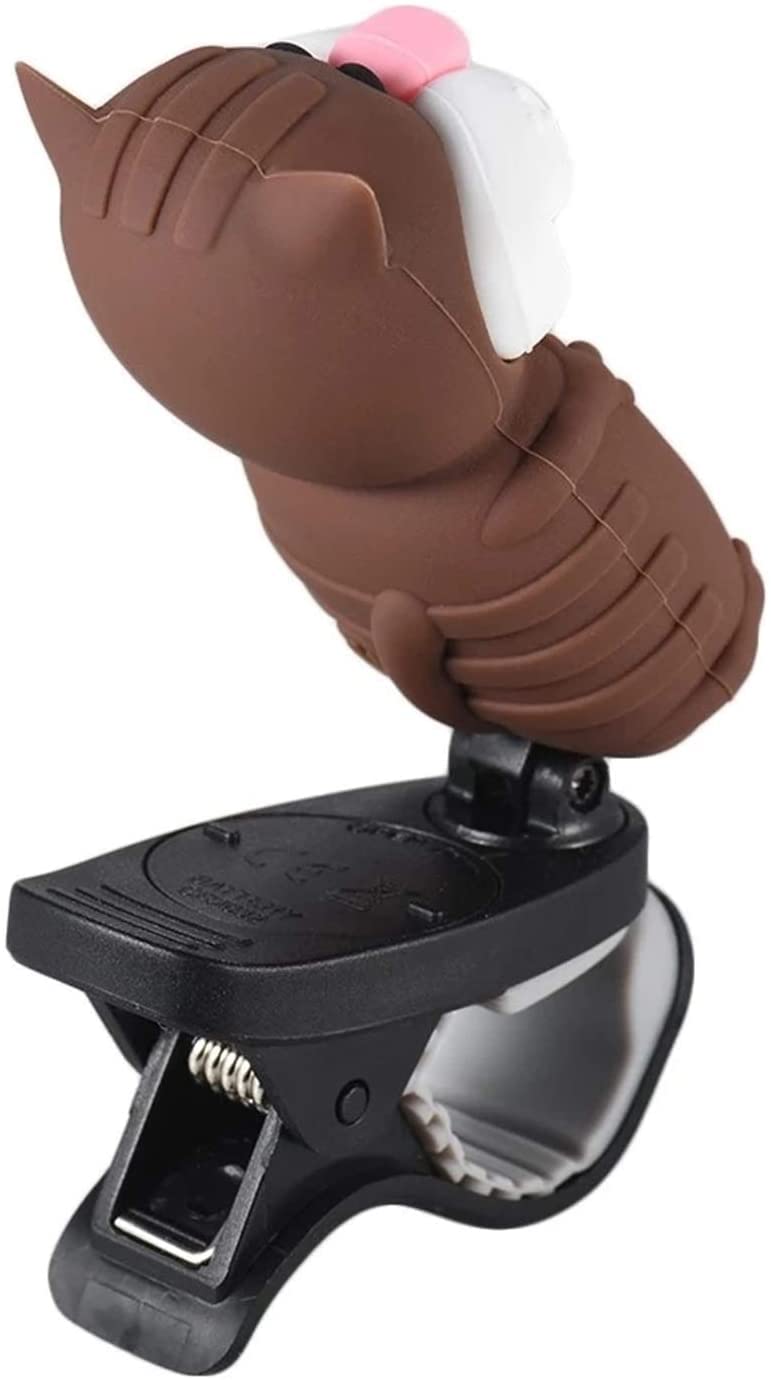 Cartoon Cat Clip-On Tuner Display LCD for Chitarra cromatica Basso Violino Ukulele Strumento a Corde(Brown)