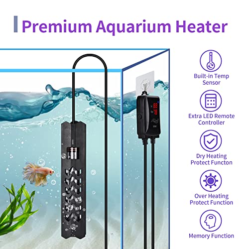 image for Woliver Aquarium Heater,200W 300W 500W 800W Fish Tank Heater - Fast He
