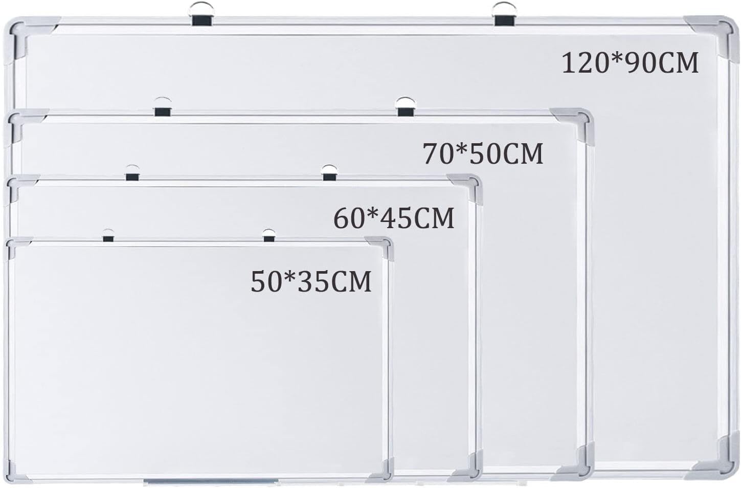 Magnetic whiteboard Small Large White Board Dry Wipe Notice Office School Home Dry Wipe Pen Tray Erase Aluminum Frame Message Schedule Wall Mounted Hanging Planner and Markers Magnets (Small 50x35cm)
