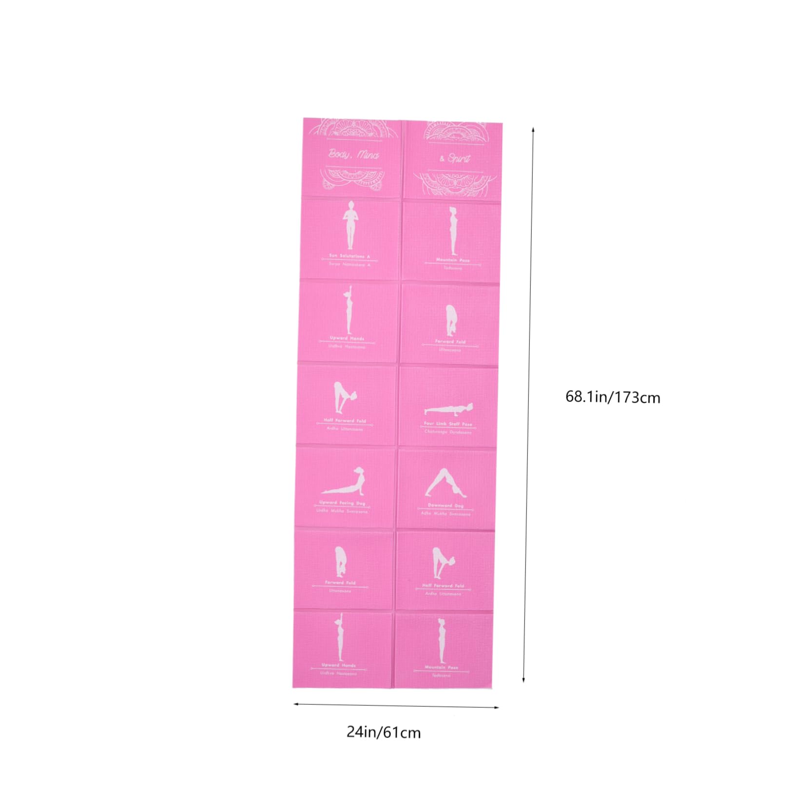 Abaodam Esterilla de Yoga Bolsa Antideslizante de Tpe Plegable y Portátil para Entrenamiento, Estiramientos y Uso en Casa