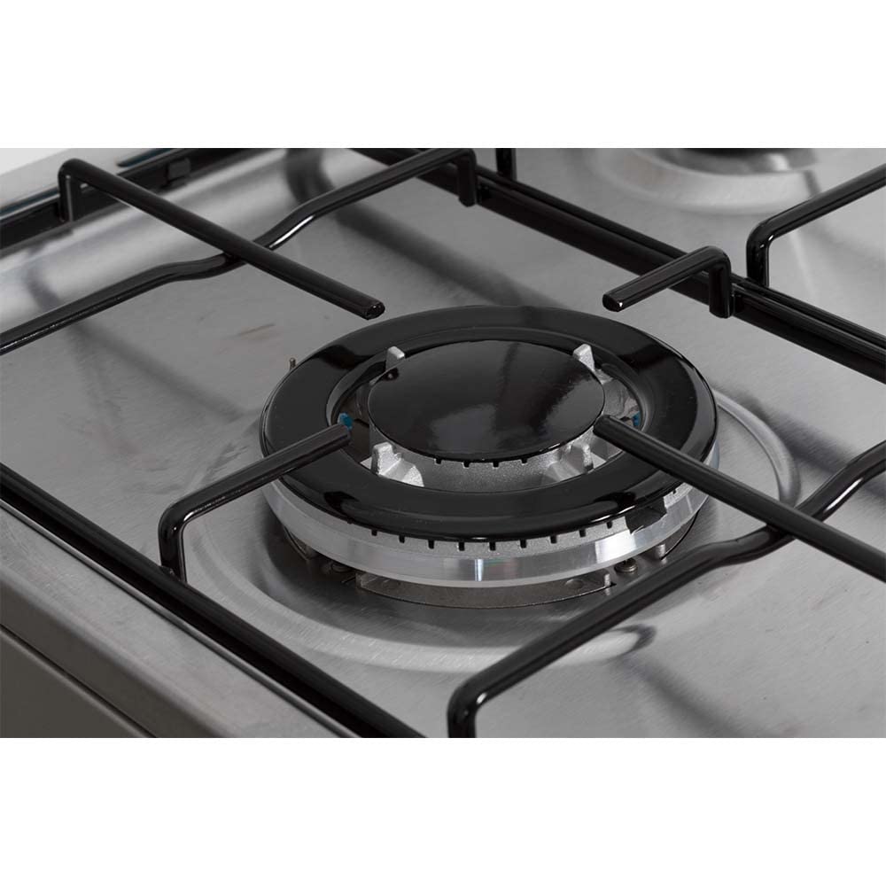 INFINITON Cocina de gas CC57TAC - Ancho 50cm, 3 Zonas, Inox, Quemadores con seguridad FFSD, compatible gas Natural y Butano