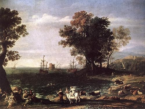 Le viol d'Europe par Claude Lorrain poster sur toile sans cadre 58x90 cm tableau mythologique