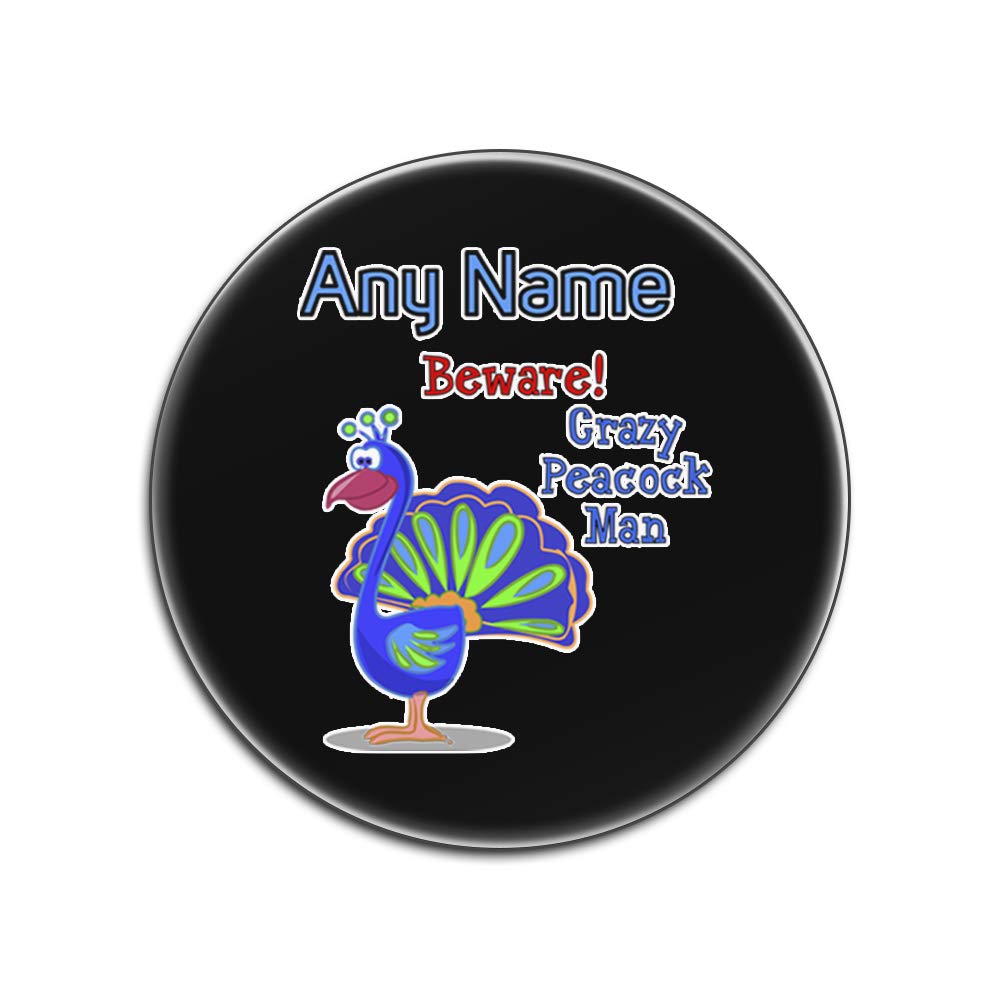 Sous-verres ronds noirs Crazy Peacock Man brillants en lot de 4 pour protéger vos tables