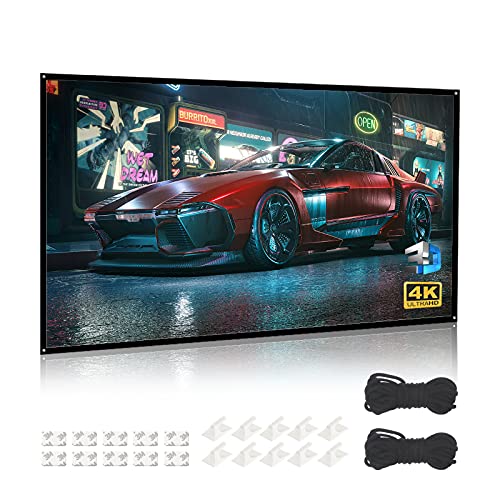 Projektor-Leinwand, Film-Leinwand, tragbare Projektor-Leinwand, 254 cm (100 Zoll) für den Innen- und Außenbereich, faltbar, tragbar Cover