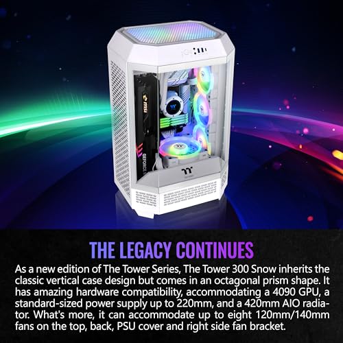 Image of Tower 300 Snow Micro-ATX Case & 1050W 80+ Gold Full Modular ATX 3.0 Power Supply Bundle