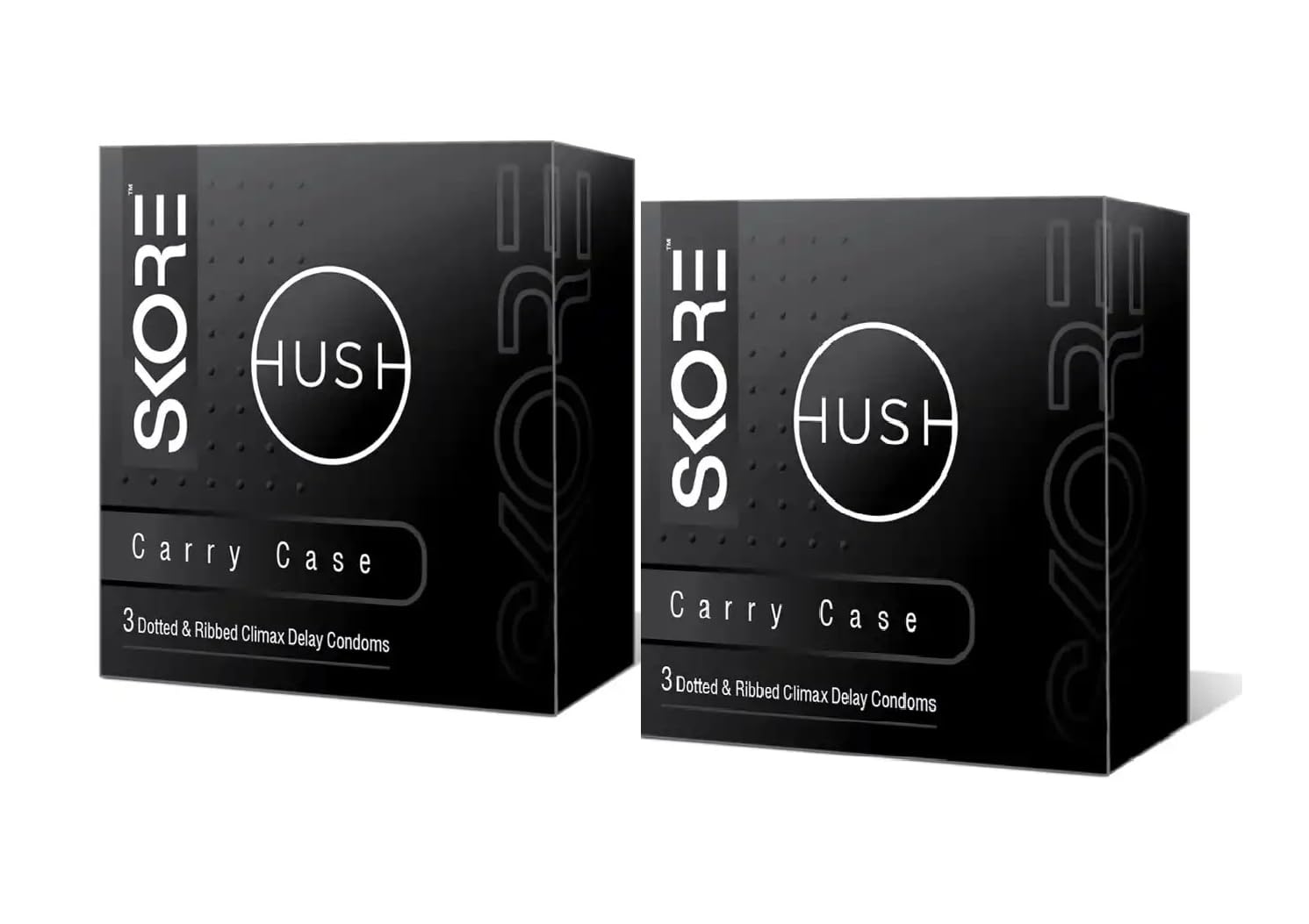 Skore Hush Dotted & Ribbed Climax delay Condom 3's with carry Case pack of 2-image-9
