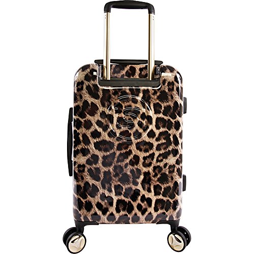 BEBE Women's Adriana 21" Hardside Carry-on Spinner Luggage,Telescoping Handles, Leopard, One Size3