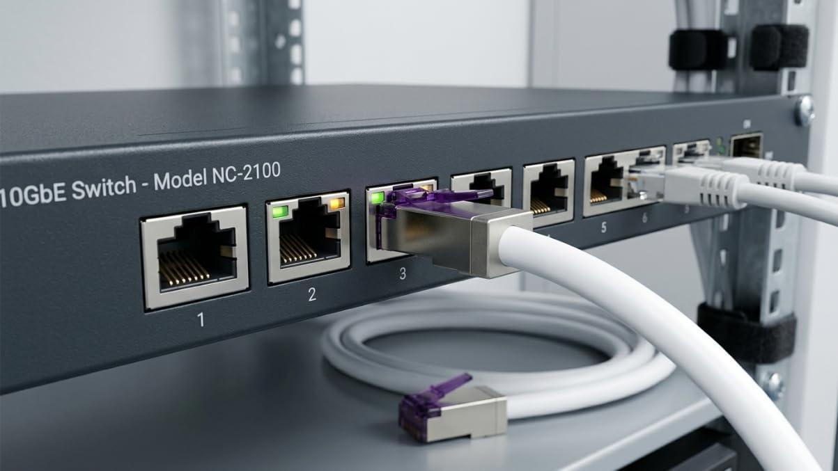 SuperFlex Câble LAN CAT 6A - 20 m - Gris - 1 pièce - Câble réseau/patch RJ45 S/FTP 10 Gbit/s 500 MHz