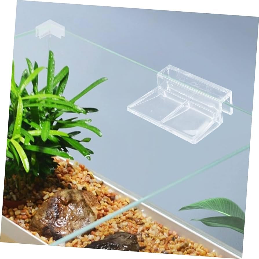Image of VAYINATO 6 Pcs Acrylic Aquarium Fish Tank Glass Clossing Top Lid Cover Support Clip Clamp for Rimless Aquarium and Top Open Glass Support Suitable for Tank Thickness (6MM) by Petzlifeworld