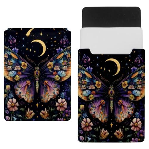 Housse portable 35,1 x 25,9 cm motif papillon lune sacoche PC fleurie