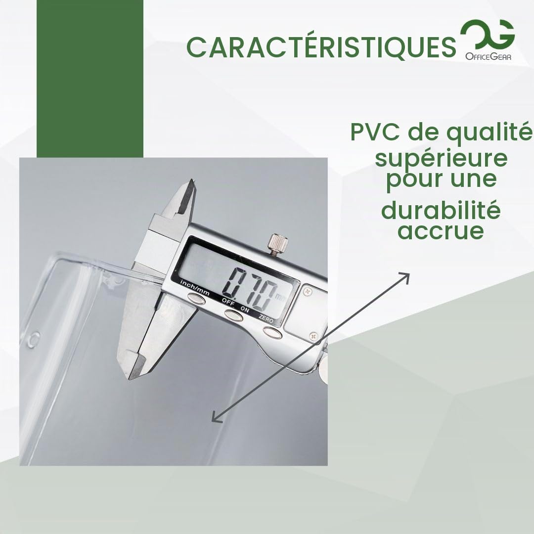 OfficeGear Lot de 200 porte-badges d'événement verticaux à suspendre - Taille A6 (4x6 in / 105 x 150 mm) - Ouverture sur le dessus pour cartes d'identité, passeports, badges visiteurs