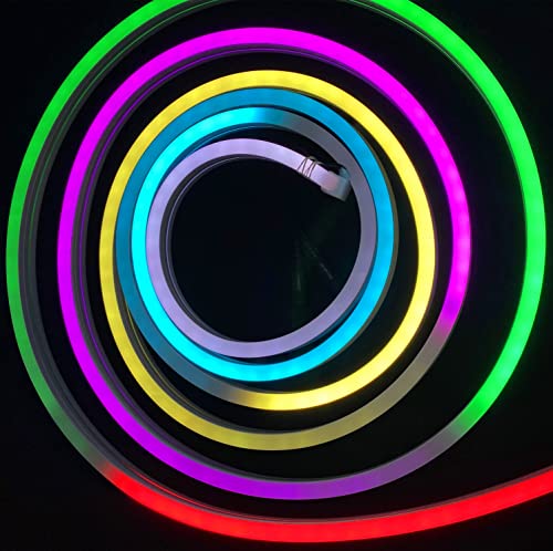 WENWENLEE 12mm*20mmm Size, 5m long/60 Pixels/m/ DC12V WS2815 addressable Pixel RGB neon Light Strip; IP65; 0.2mx Connection Pigtail (5 Meters Available)