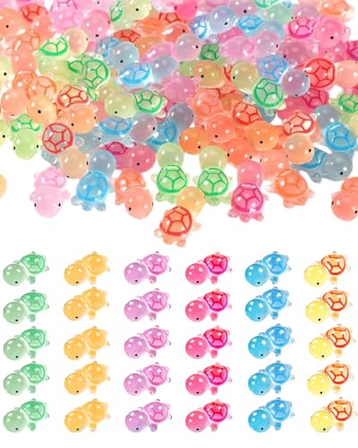 ZAMXHUG 50pcs Tortugas Que Brillan de Noche, Tortuga Marina de Resina, Tortugas Figuras, Tortuga Adecuados para DIY Decoración Decorativa Maceta Jardín en Miniatura Paisaje Acuario