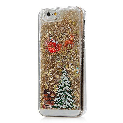 Tophung - Carcasa para iPhone 6S, iPhone 6, diseño de Papá Noel con Purpurina, Color Transparente, TPU. policarbonato, Dorado, iPhone 6S/iPhone 6