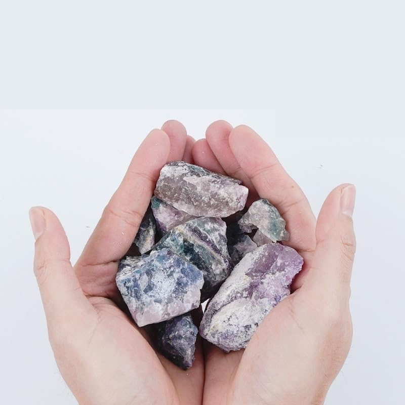 WHZHDMA Bulk Natural Crystal Rough Stone Natural Colored Fluorite Ore Crystal Rough Stone Ornaments Ore Specimens Diffuser Stone Gravel Rocks Stones and Crystals