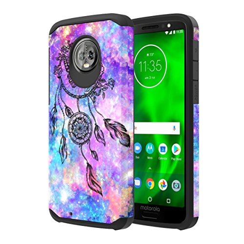 Moto G6 Case, Onyxii Hybrid Dual Layer Slim Graphic Armor Shockproof Impact Resistant Protective Cover Case for Moto G 6th Generation (Dream Catcher)