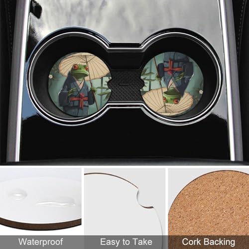 Set 4 posavasos para carros con diseño rana y kimono japonés miniatura 5