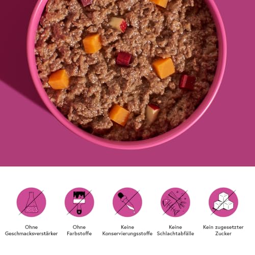 FRED Nassfutter Hund Pferd mit Süßkartoffeln – Monoprotein – 48 % Pferdefleisch in Lebensmittelqualität – Getreidefrei – hypoallergen – für Sensible Hunde – 190g Tetra Pak