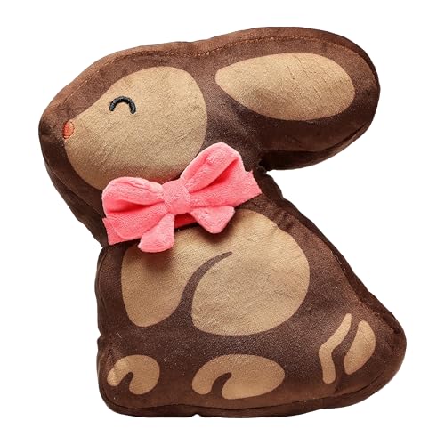 Pearhead Easter Bunny Chocolate Dog Toy – Soft Plush Squeaky Pet Gift, Interactive Holiday Chew Toy for Dogs and Puppies