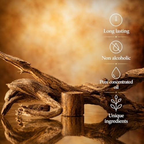 Image of Solavea Golden Oud Attar Perfume Oil for Men & Women | Premium Alcohol-Free Long Lasting Attar | Saffron, Rose, Lavender, Bakhoor, Jasmine, Orchid, Agarwood, Amber & Patchouli | Concentrated Roll-On Fragrance | 3ml