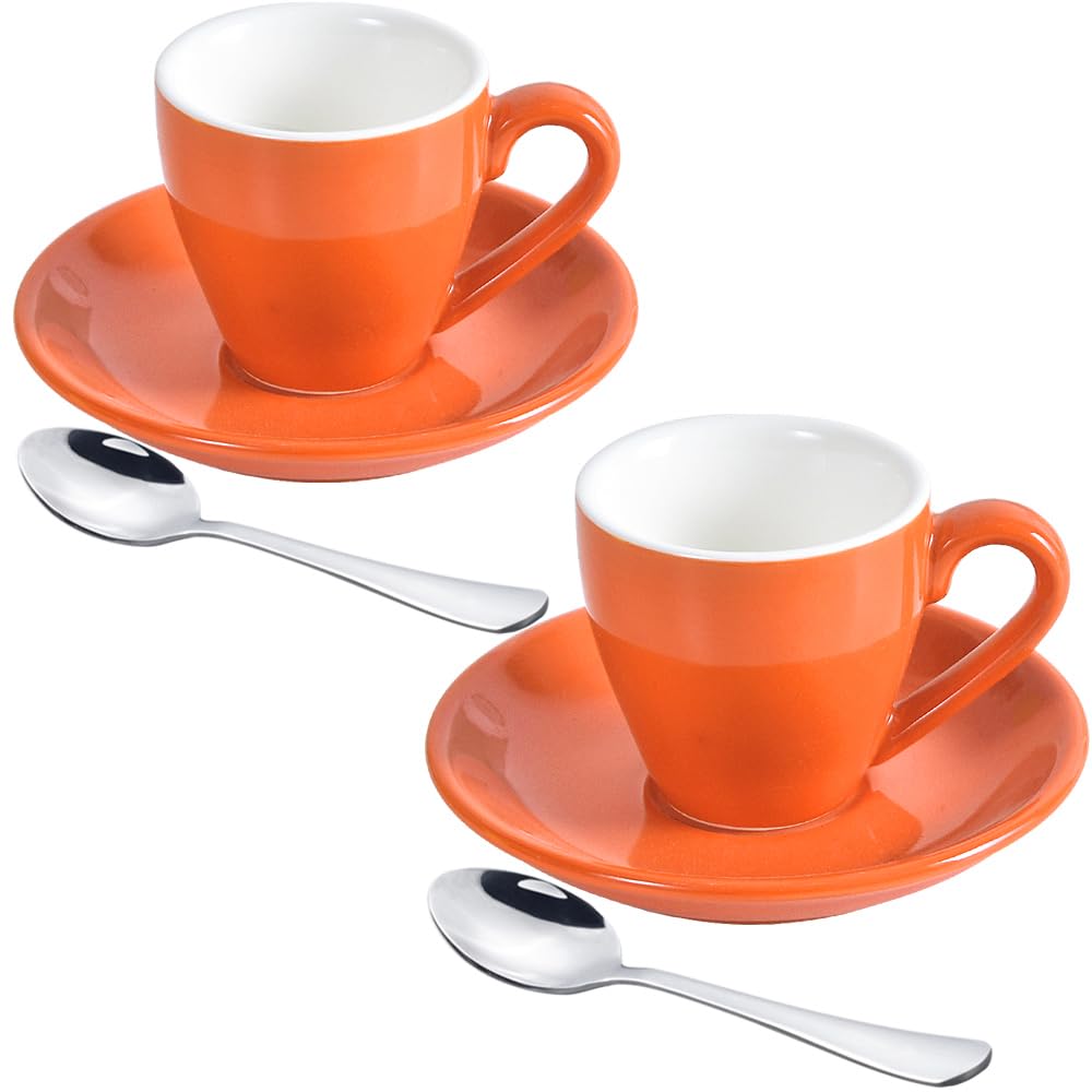 ionEgg Xícara de café expresso de porcelana com pires e mini