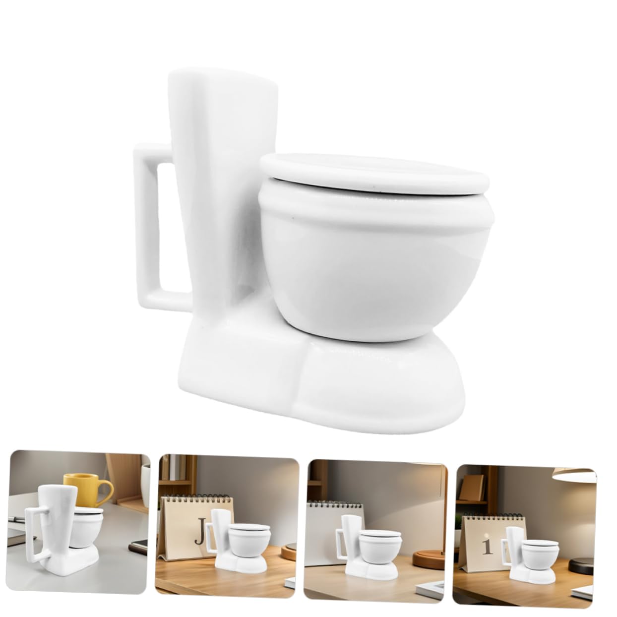 Cabilock Taza de Cerámica con Diseño de Inodoro Bebidas como Café Té y Leche Taza para Desayuno Regalo Original para Oficinas y Ocasiones Especiales