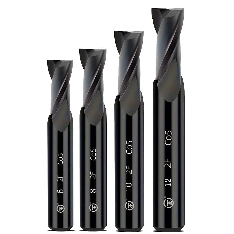 Durable Double-Edged Milling Cutter Combination - Black-Coated Carbide - Suitable for Steel, Forged Steel, Hardened Steel, Copper, Alloys and Materials (3PCS 10*10*22*72-2F)
