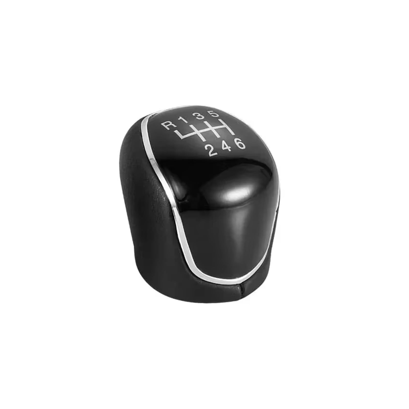 Qwqaab 6 Speed Black Knob Manual Gear Knob For Mondeo 4 Mk4 Iv 2007-2014 Manual Gear Shift Knob Pu Gaiter Boot Cover Collar Interior Shifter(6 Speed Black Knob)