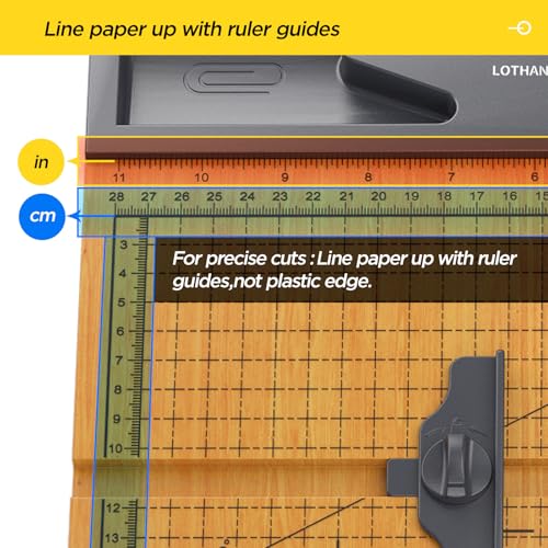 12 Inch Wood Guillotine Paper Cutter, Heavy Duty Paper Trimmer with 32 Sheets Capacity Paper Cutting Board for Classroom, Crafting, Cardstock, Art Projects image 2