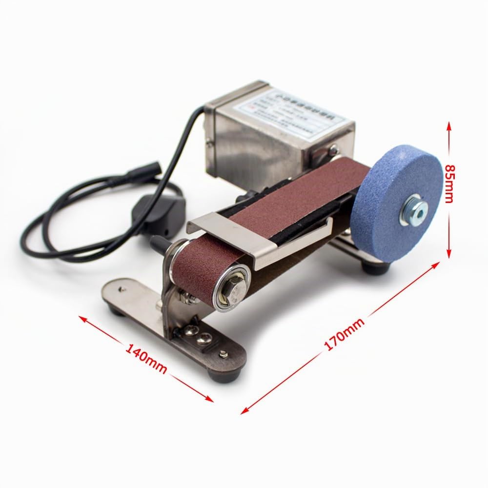 Toplionace Afiladora de Banda Refrigerada Por Agua - Afilador de Cuchillos Eléctrico de Acero Inoxidable 304, Uso Dual en Seco y Húmedo con Adaptador Universal