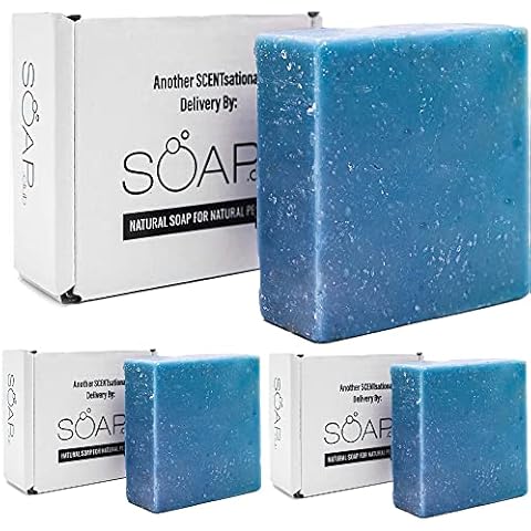 Natural Bar Soap Gift Sets for Men - Handmade Bath and Body Soap Box - Exfoliating Soap with Sea Salt - Masculine Ocean Breeze Scented Soap for Men - Artisan Soap makes Ideal Father’s Day Gift(3 PACK) Cover
