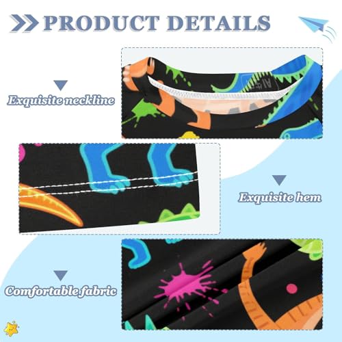 Fluorescent Green Orange Dino Spot Black Short Sleeve Bathing Suit Kids Kid Swimsuits for Girls Rashguard Girls for 3-12 Years trajes de bano para ninas3