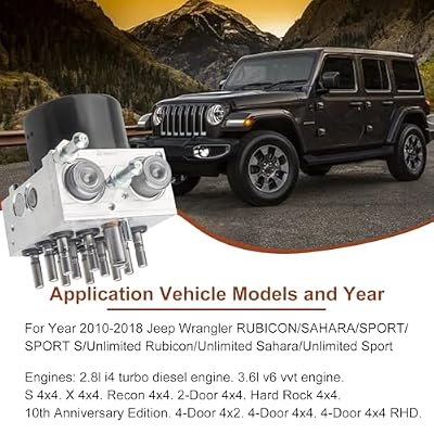 68067457AA ABS Anti-Lock Brake Control Unit Pump for JEE-P Wrangler 2010-2018 6 Cyl 3.6L, 6 Cyl 3.8L Engine