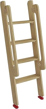 MPOWRX Wooden Climb Step Ladder for Library & School, Floor Standing Household Bunk Bed Ladder with Safety Handrail, RV Interior Anti-Slip Bed Ladder Size 125cm49"