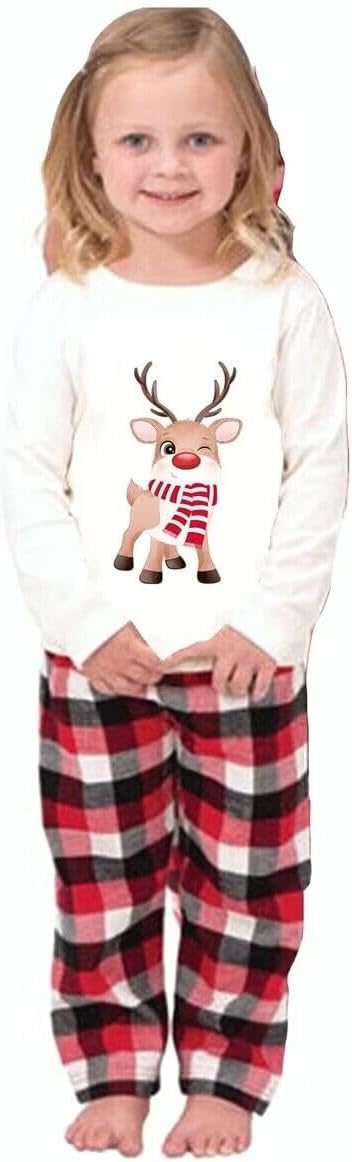 LIONVI Family Matching Christmas Pajamas Set Cotton Xmas Deer Holiday Pajamas Sleepwear Dad Mom Kids PJs - Image 5