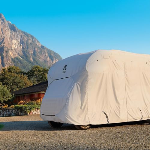 Classic Accessories Over Drive PermaPRO Teardrop Trailer Cover, Fits 10\' - 12\'L x 6\'W, RV Cover, Camper Cover, Travel Trailer Cover