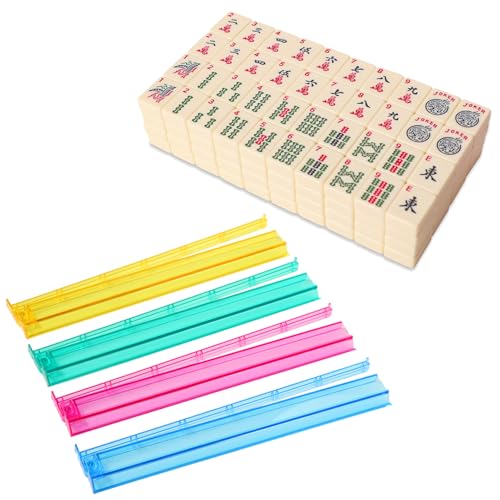 Set de Fichas Americanas Mahjong con Rack y Empujador miniatura 1