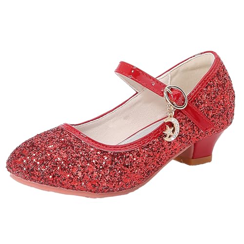 cfpqv Mary Jane   Zapatos de tacón para mujer, elegantes y cómodos, zapatos de baile, zapatos de noche, cosplay, fiesta, disfraz de princesa, rojo, 40 EU