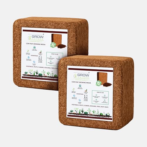 Image of Cocopeat Block 1kg, Organic Coco Coir Brick for Gardening, Potting Mix, Terrace (Pack of 2)