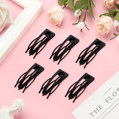 30 pinzas de cabello metal negro doble agarre miniatura 6