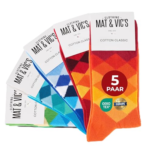 Mat & Vics Socken Made in Europe Diamond Mix 2 39-42 5 Paar