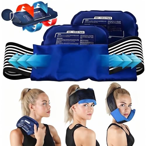 3 Pcs Gel Ice Packs for Injuries Reusable - Cold & Hot Therapy Wrap with Adjustable Strap (10